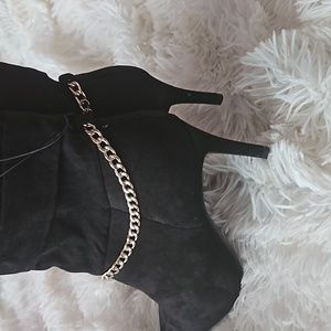 black boots.